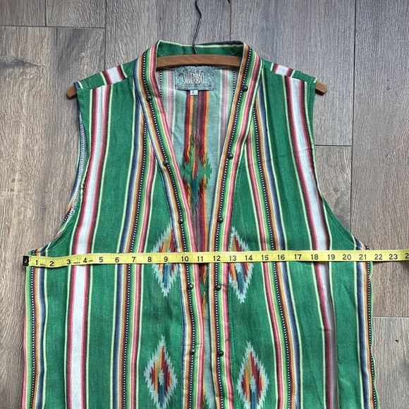 ✨SILVERADO APPAREL Lauren Duster Size Large Southwestern Cotton Serape Stripe - Picture 9 of 15